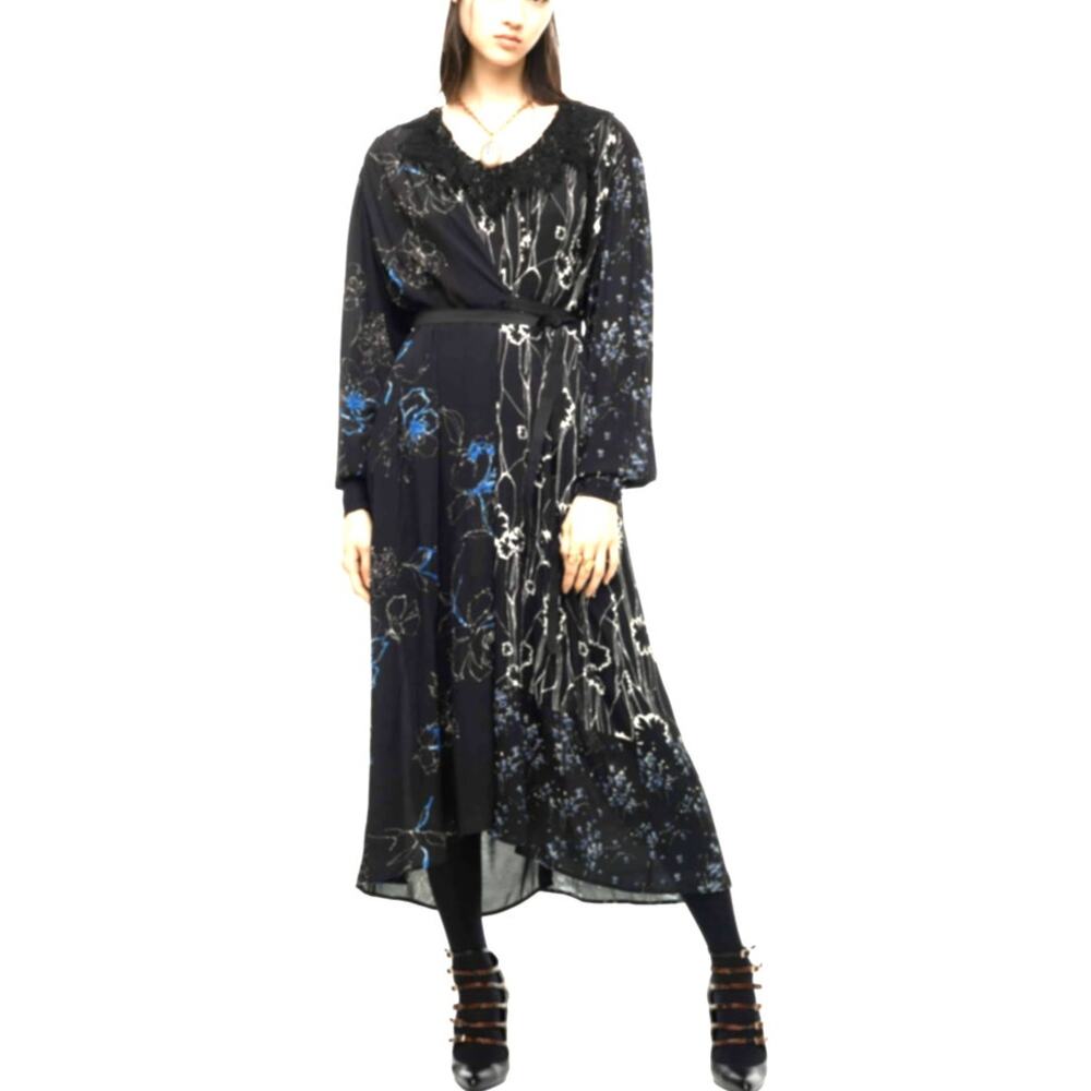 NWT ZARA Limited Edition Wrap Dress Lace collar Avant-garde Whimsigoth SZ M
